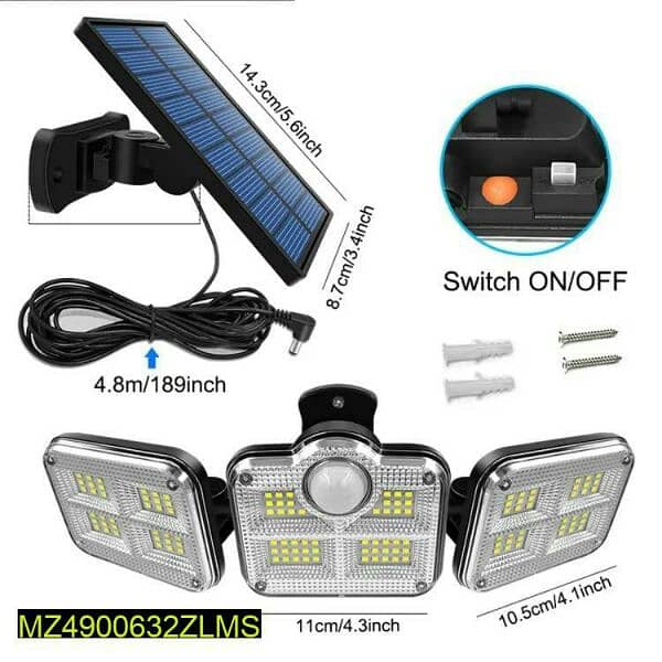 3 Sided Solar Light waterproof With Wire Delivery Available in All Pak 0