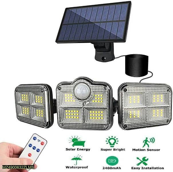 3 Sided Solar Light waterproof With Wire Delivery Available in All Pak 1