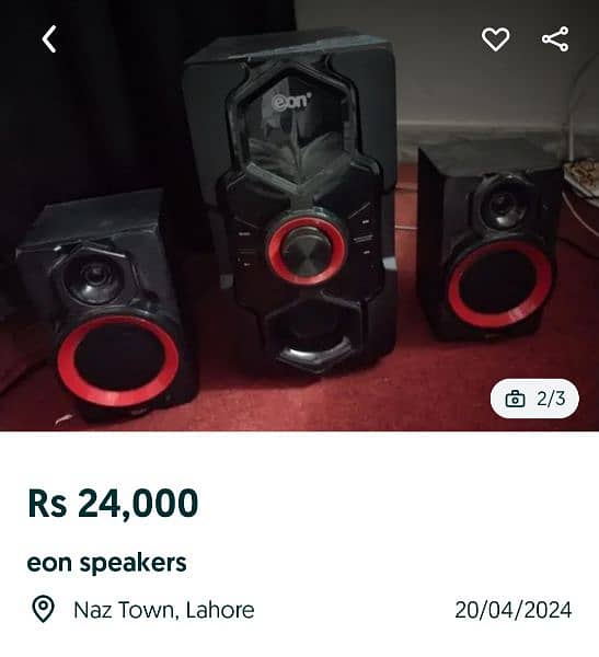 Brand new speakers just box open. price just 13K  03-24-47-04-44-41 1