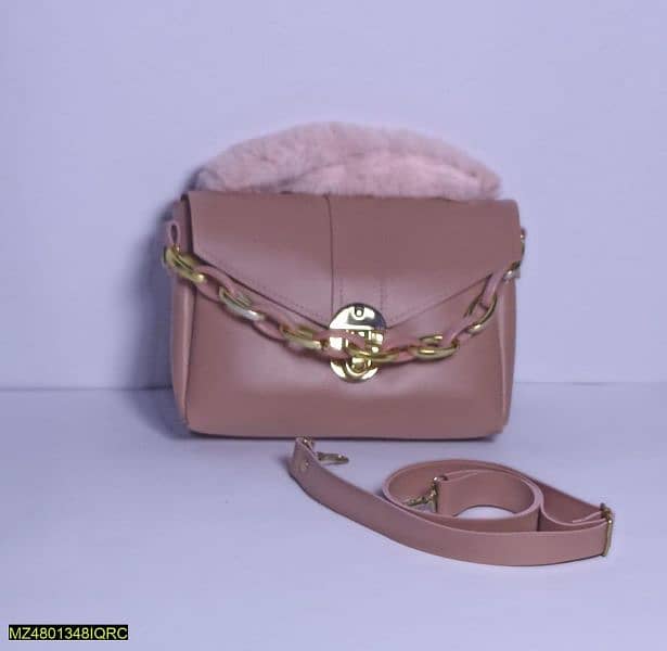 Women's Chunky Chain's Purse with Fur 5