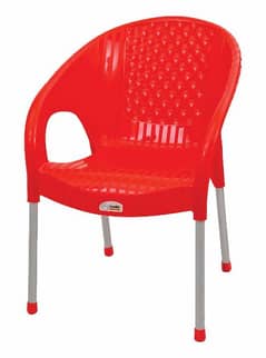 2 outdoor red chairs,