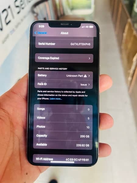 ipxs max pta approved 256gb betry change face i. d of baqi all ok 10-10 0
