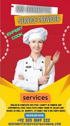 Cooks Available, Expert Cook, Peon, Maids, Nanny, Domestic Services