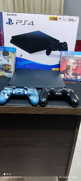 PS 4 Slim 500 GB with All accessories & Games 0