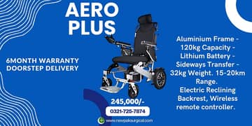 Electric wheel chair / Aero plus wheel chair / wheel chair in lahore 0