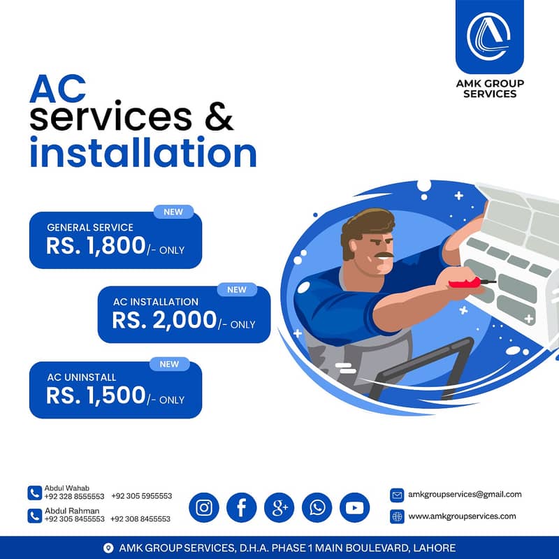 Ac Service on in 1500 & Gas Charge | Ac Maintenance/AC Installation 15