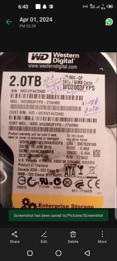 Hard drive 2TB / 2TB hdd / HDD