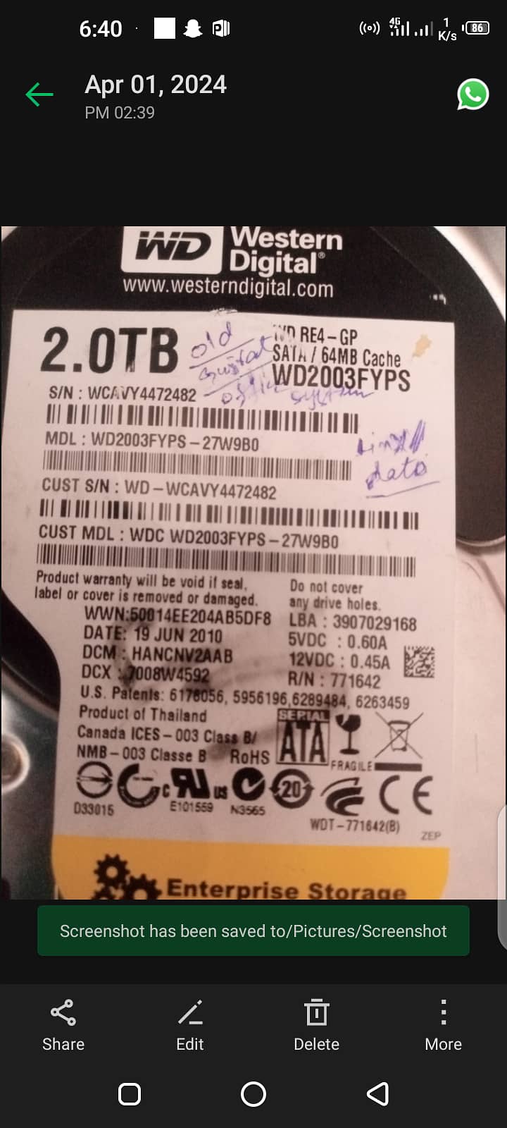 Hard drive 2TB / 2TB hdd / HDD 0