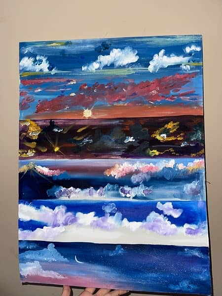 Multiple Skies canvas painting 1