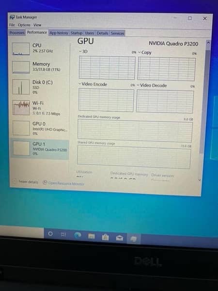 (6gb P3200 GPU) Core i9 8th Gen (8950 HK) (32/512gb NVME) (7530 Dell) 10