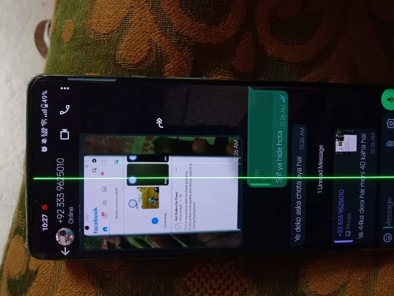 OnePlus 8pro 12 256 dual Sim single green line in sceeen 8