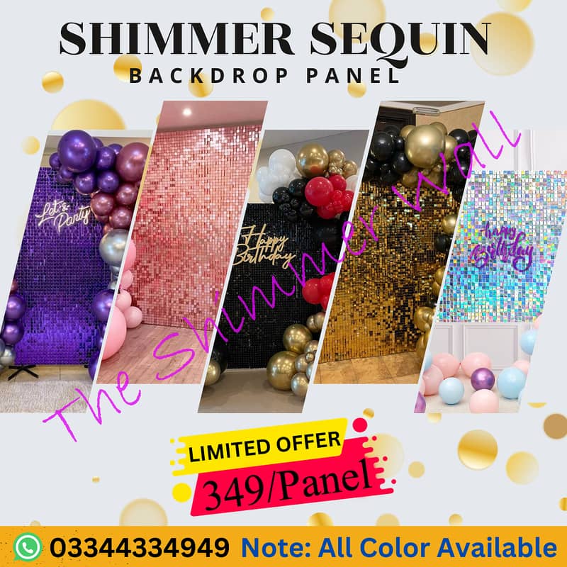 Shimmer Backdrop Panel for Decoration, Signboards, Parties, Interior 2