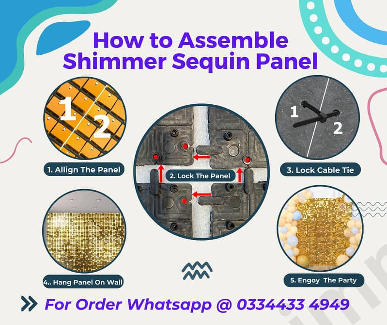 Shimmer Backdrop Panel for Decoration, Signboards, Parties, Interior 3
