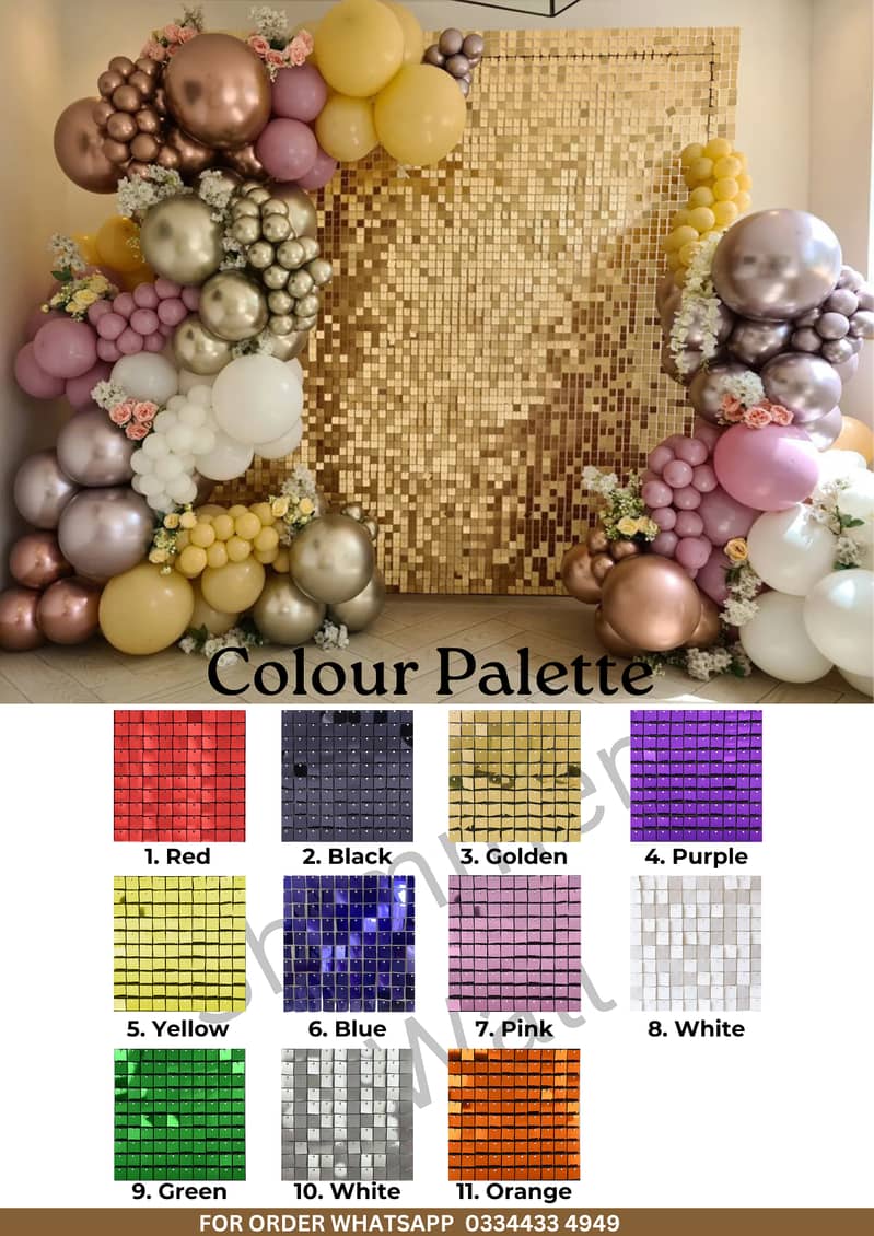 Shimmer Backdrop Panel for Decoration, Signboards, Parties, Interior 4