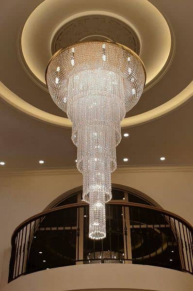 Fanoos crystal chandelier k9 jhummar hanging lights lamps lobby 3