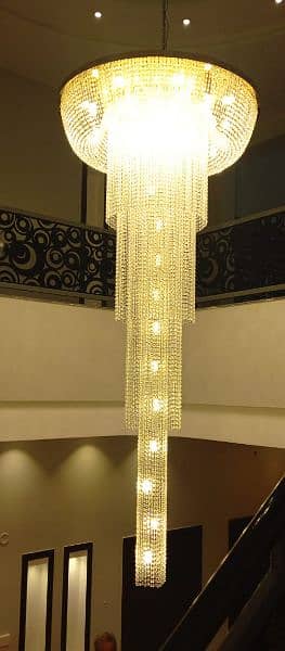 Fanoos crystal chandelier k9 jhummar hanging lights lamps lobby 7