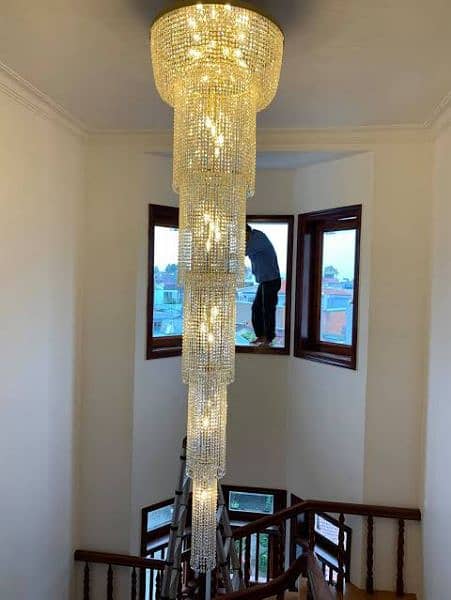 Fanoos crystal chandelier k9 jhummar hanging lights lamps lobby 11