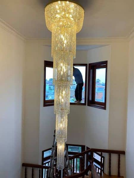 Fanoos crystal chandelier k9 jhummar hanging lights lamps lobby 10