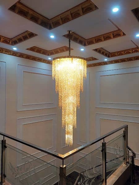 Fanoos crystal chandelier k9 jhummar hanging lights lamps lobby 16