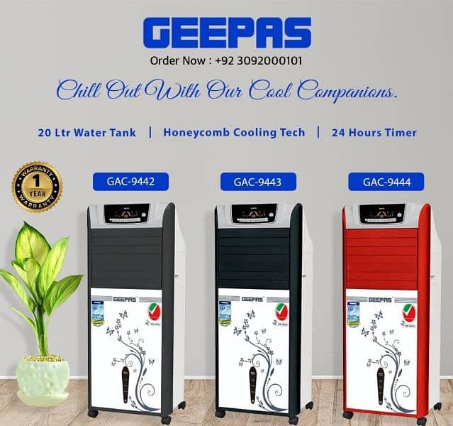 Geepas Portable Automatic Air Cooler Model GAC 9442/43/44 Available 0