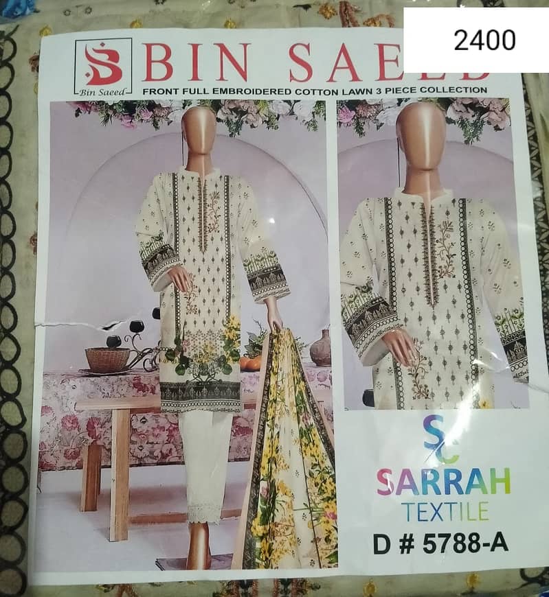ladies unstitch suit Clothes Gul Ahmed Bin Saeed Whatsapp 03037770296 2
