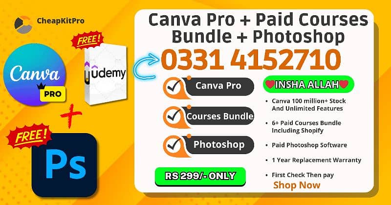 Canva Pro Original With FREE Course Bundle graphic design tool logo 0