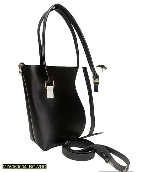 Women's Leather Plain Shoulder Bag 1