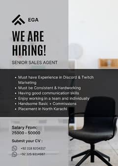 Hiring for Sales Agent (Office Base)