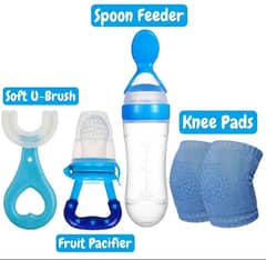 Pack of 4 | Baby Silicone Spoon Feeder 2 colour available blue & pink 0