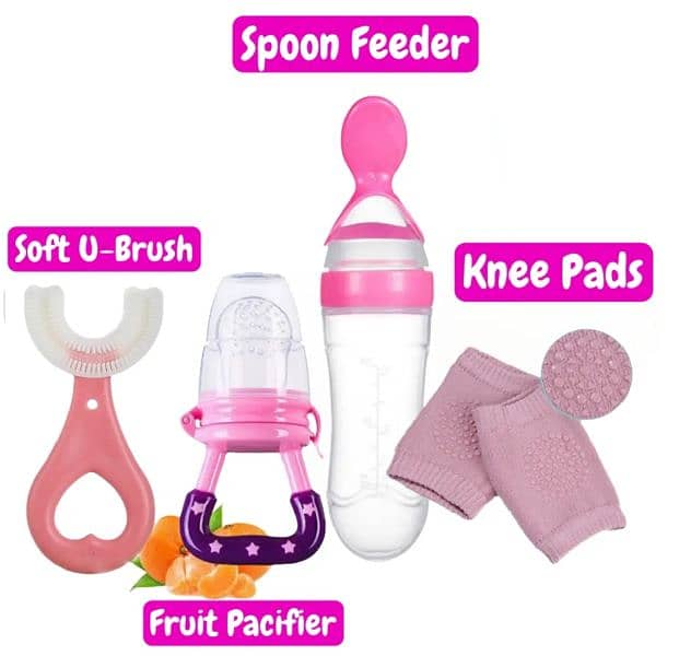 Pack of 4 | Baby Silicone Spoon Feeder 2 colour available blue & pink 5