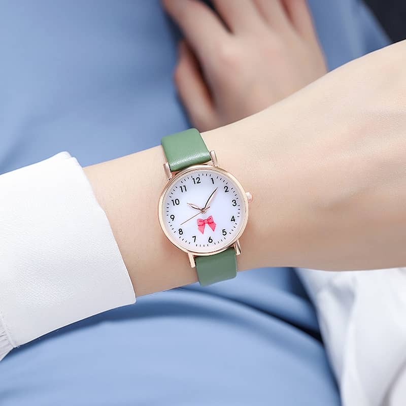 Wholesale Women'S Fashion Casual Simple Round Dial Bow Quartz Watch 5