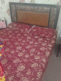 iron bed set with side table and dressing