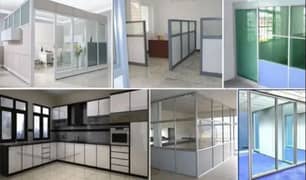 Aluminum glass window door/shower cabin/office partition/12mm