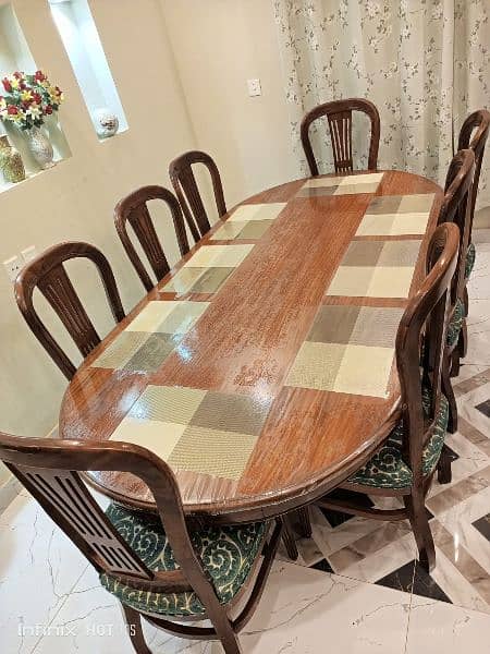 Pure wooden Dinning table eight seater and velvet sofa set five seater 11