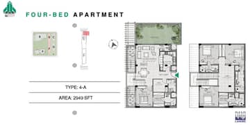 Duplex Semi furnshed 4 Bed Room Facing Garden Apartment for Sale Penta Square DHA 0