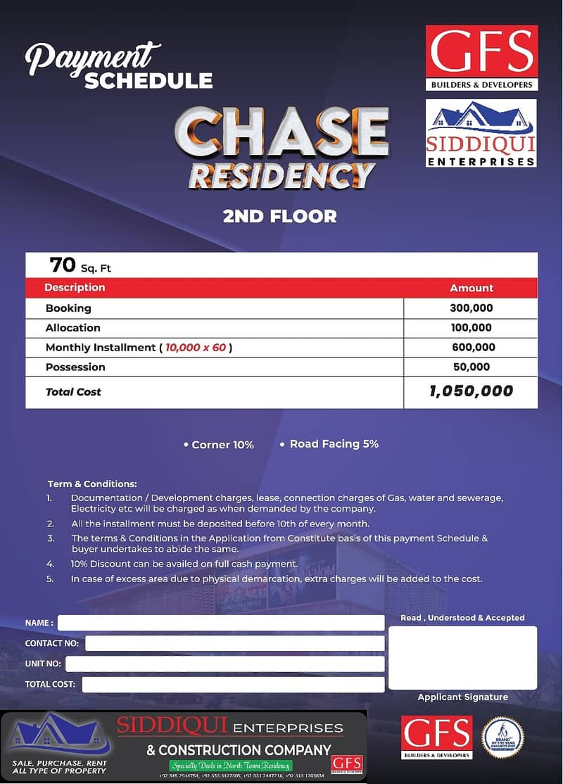 CHASE RESIDENCY By GFS Flat For Sale 4