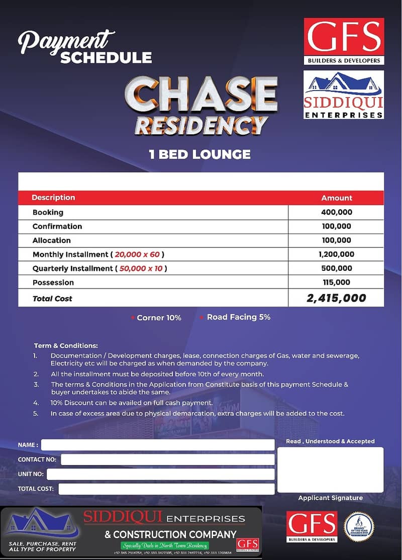 CHASE RESIDENCY By GFS Flat For Sale 5