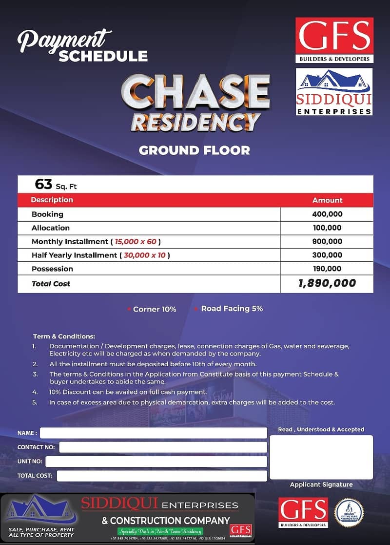 CHASE RESIDENCY By GFS Flat For Sale 7