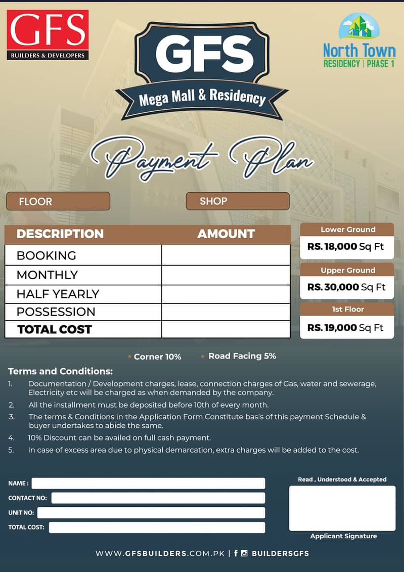 GFS MEGA MALL 
Your Search Ends Right Here With The Beautiful Shop In North Town Residency At Affordable Price Of Pkr Rs. 1100000 3