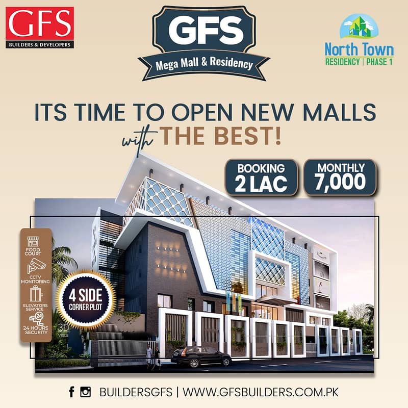 GFS MEGA MALL 
Your Search Ends Right Here With The Beautiful Shop In North Town Residency At Affordable Price Of Pkr Rs. 1100000 4