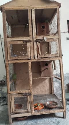 wooden cage with 2 Breading boxes for sale only WhatsApp 03006888589
