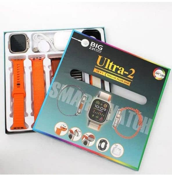Smart Watch 12 + 1 Ultra 2 With Free Ear Pods Combo Set 1