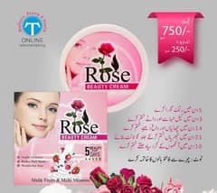 Rose beauty cream and different types or skin care serum Bb cream