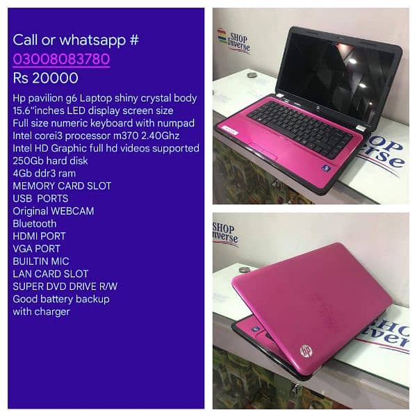 Laptops details & prizes see in pictures or whatsAp me # 03008083780 13