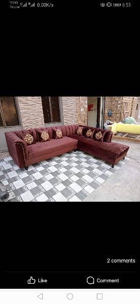 sofa set / l shape sofa / corner sofa set / velvet sofa 8