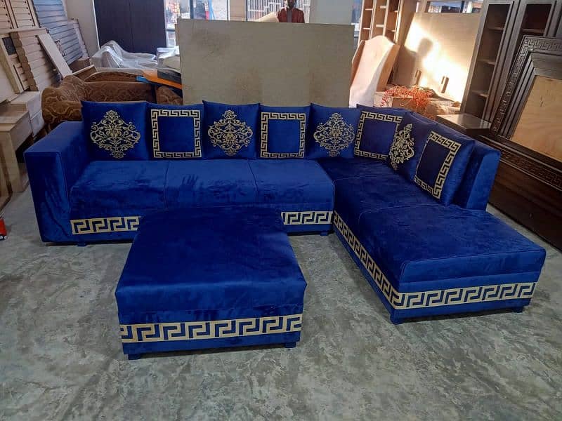 sofa set / l shape sofa / corner sofa set / velvet sofa 9