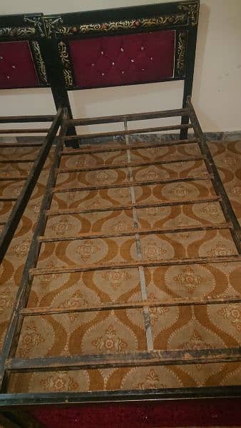 2 iron bed (single) with molty foam 2