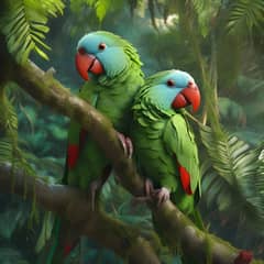 Raw Alexandrine Parrot King size chiks 0