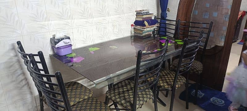 Beautiful dining table with six  chairs for sale. 1