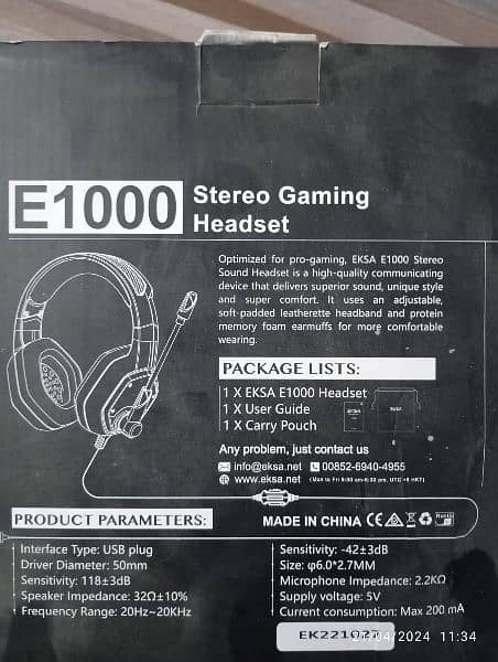 Eksa 1000 Headphones 10/10 condition gaming headphones 3